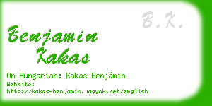 benjamin kakas business card