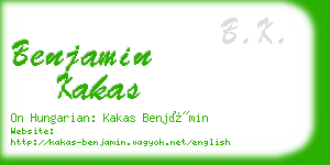 benjamin kakas business card